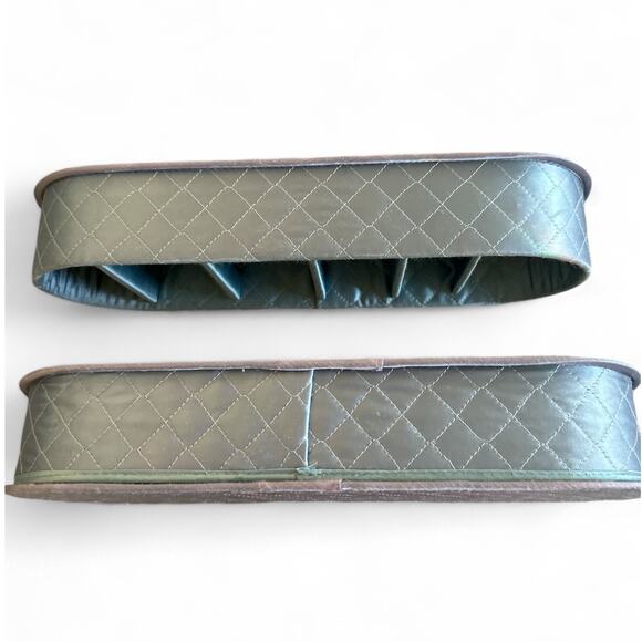 Set of 2 Vintage Kerk Guild Quilted Blue Satin Dresser Vanity Storage Boxes - Picture 8 of 8